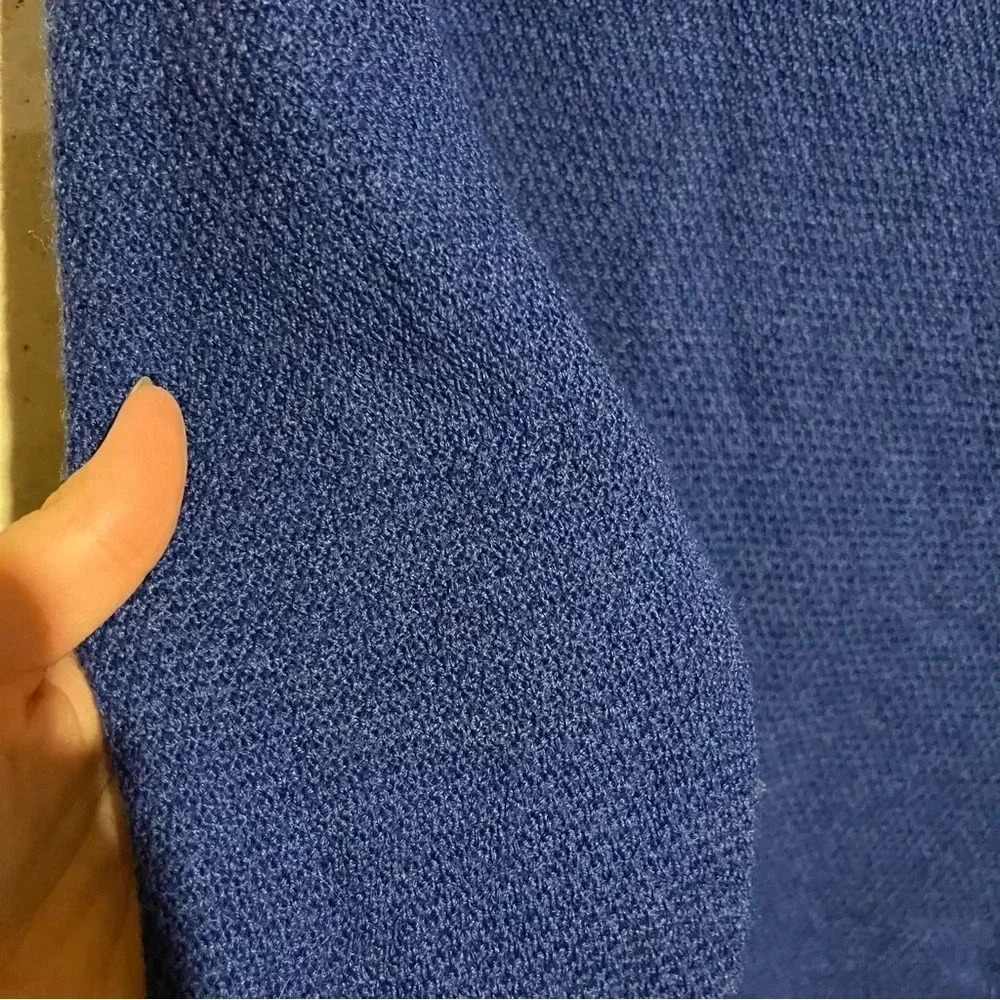 Coldwater Creek size L Blue Sapphire Wool Blend Cowl Neck Sweater Pullover - Picture 8 of 8